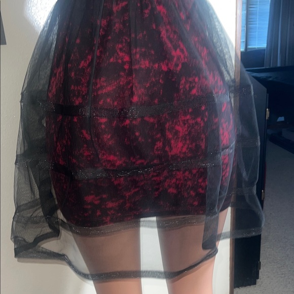 Betsey Johnson Strapless Red and Black Dress with Tulle Skirt - Picture 12 of 12